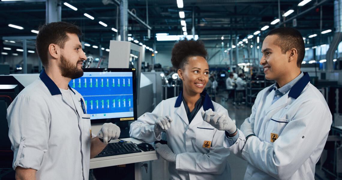 Scanfil employees having a meeting