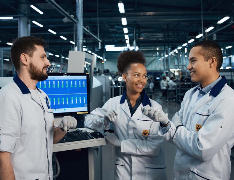 Scanfil employees having a meeting