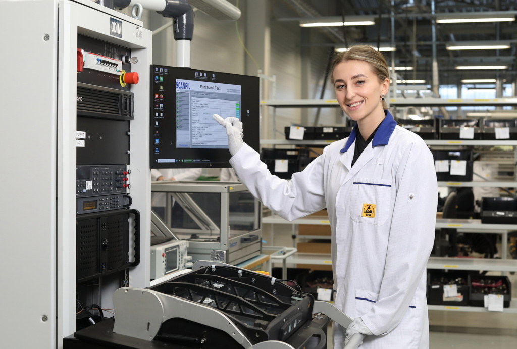 Woman working in Scanfil factory